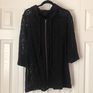 Lace zip up hoodie